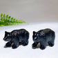 2.0" Natural Black Obsidian Bear Carving Wholesale