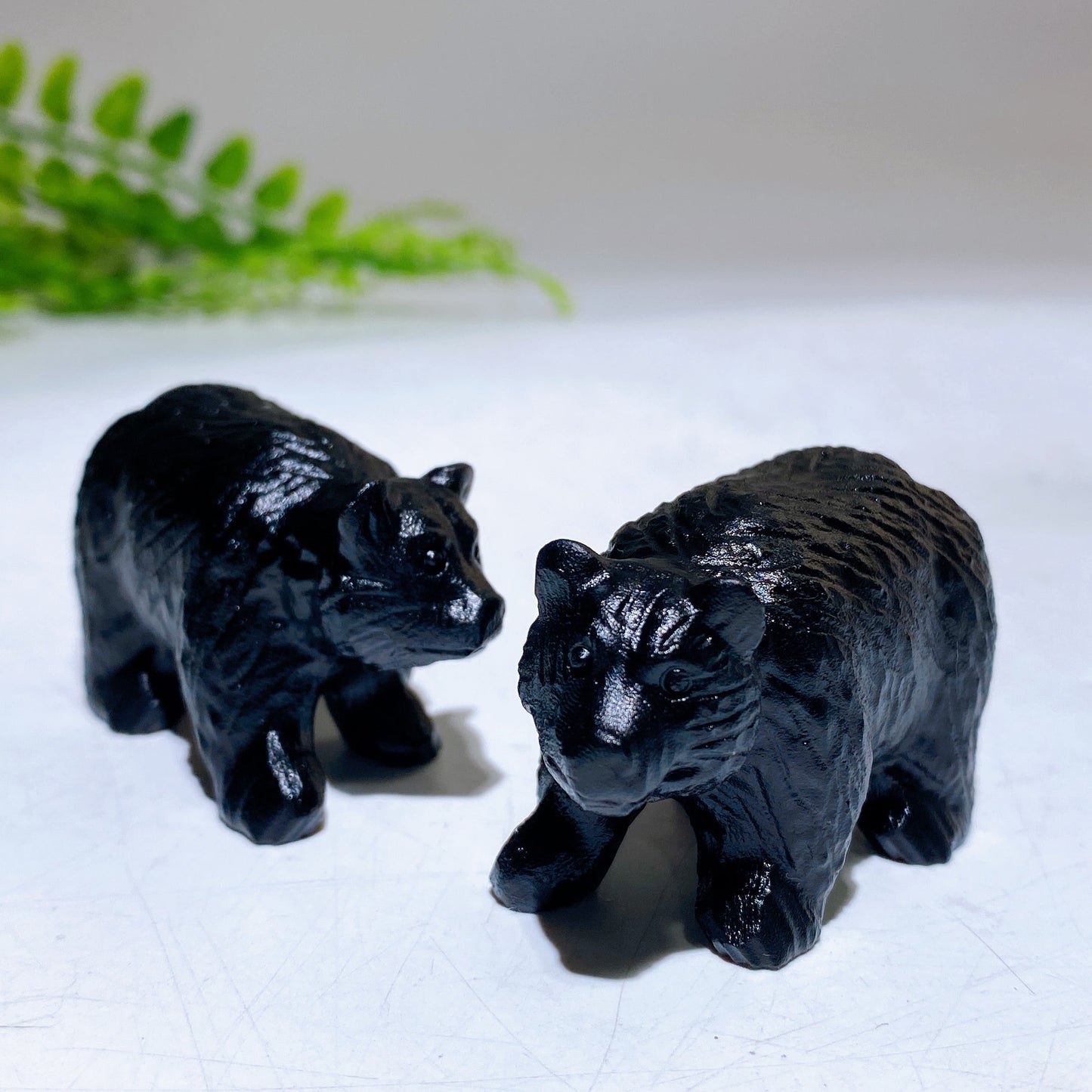 2.0" Natural Black Obsidian Bear Carving Wholesale