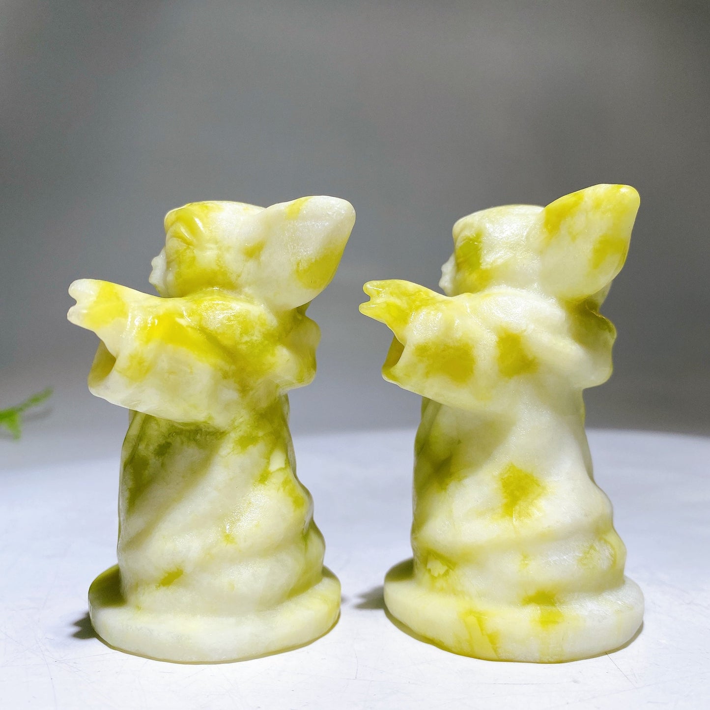 3.1" Natural Gemstone Serpentine Yoda Carving Wholesale