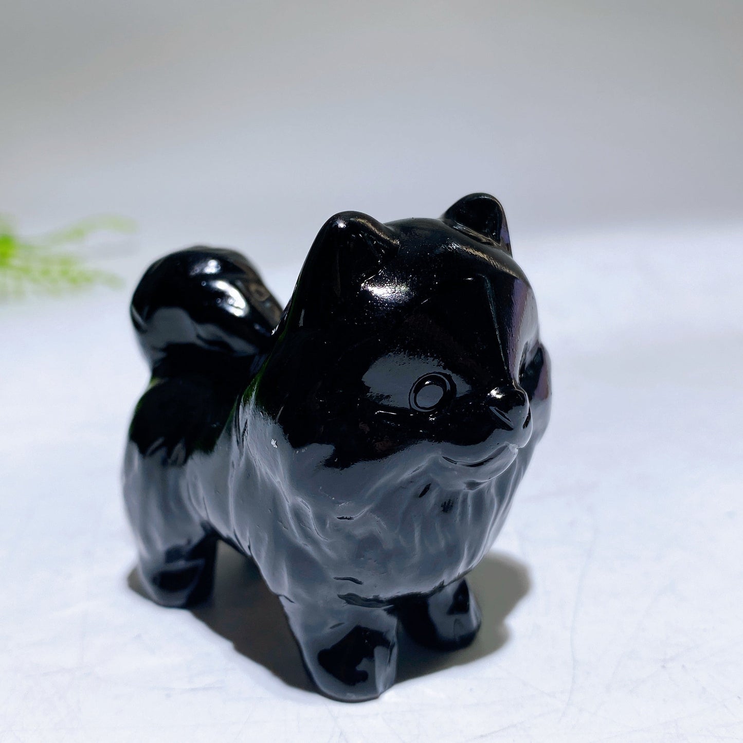 2.2" Naturla Crystal Pomeranian Dog Carving Wholesale