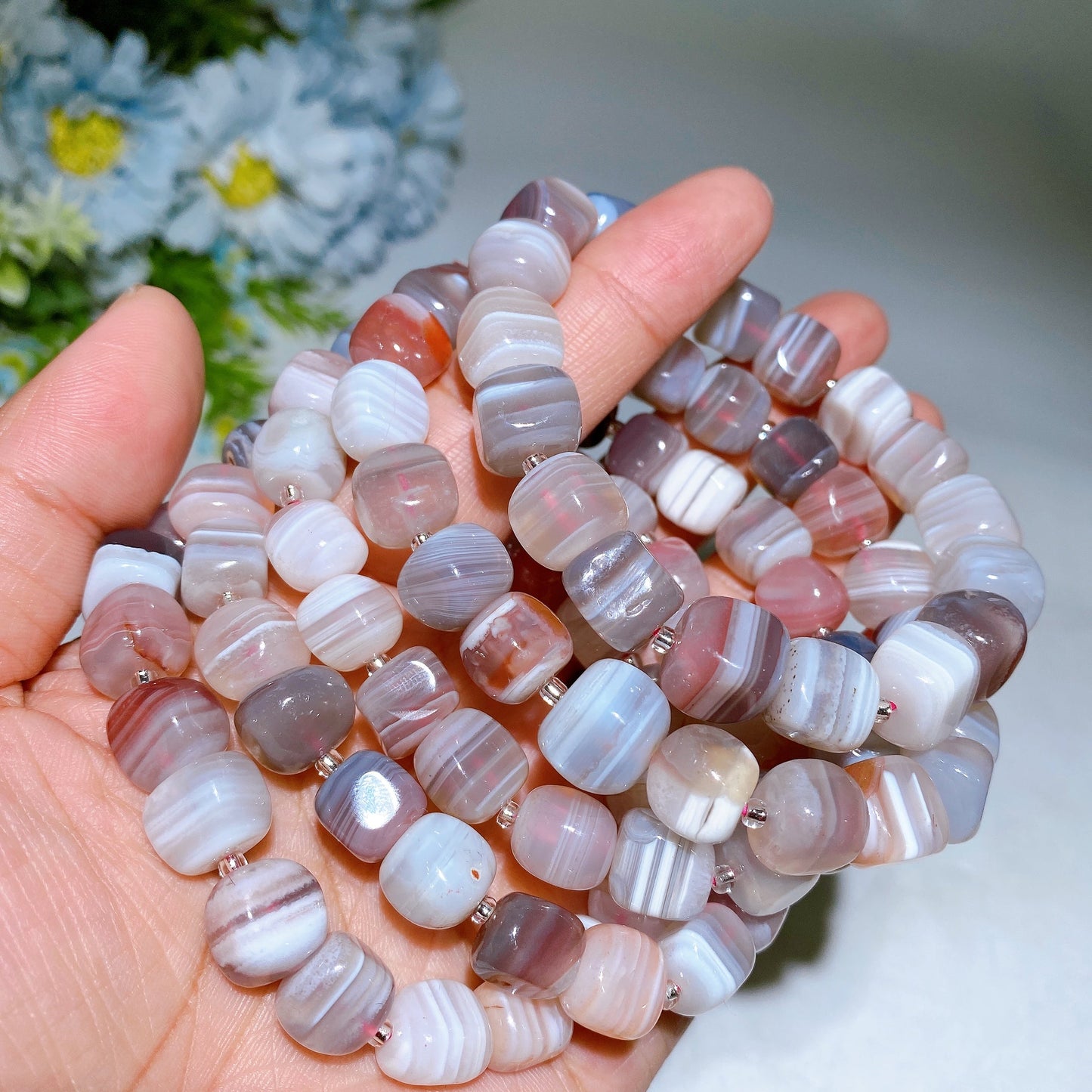 Latern Faceted Natural Botswana Bracelet Crystal Healing Bulk Wholesale