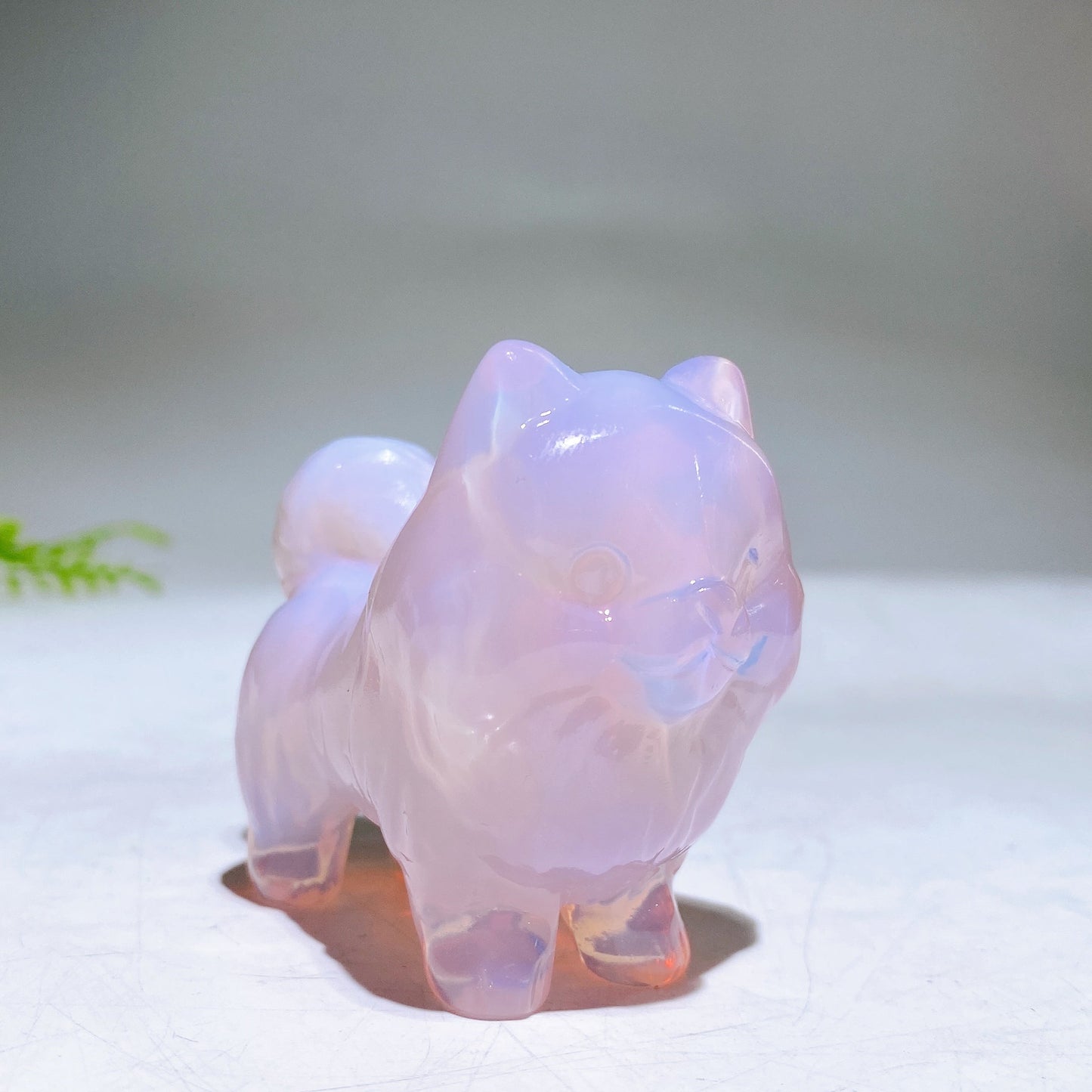 2.2" Naturla Crystal Pomeranian Dog Carving Wholesale