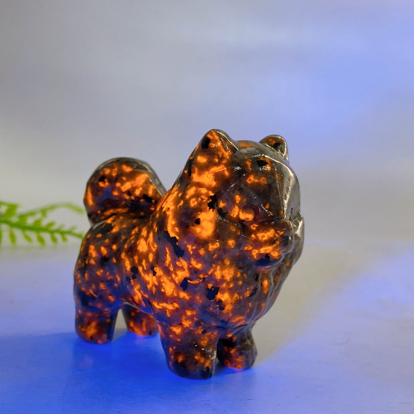2.2" Naturla Crystal Pomeranian Dog Carving Wholesale