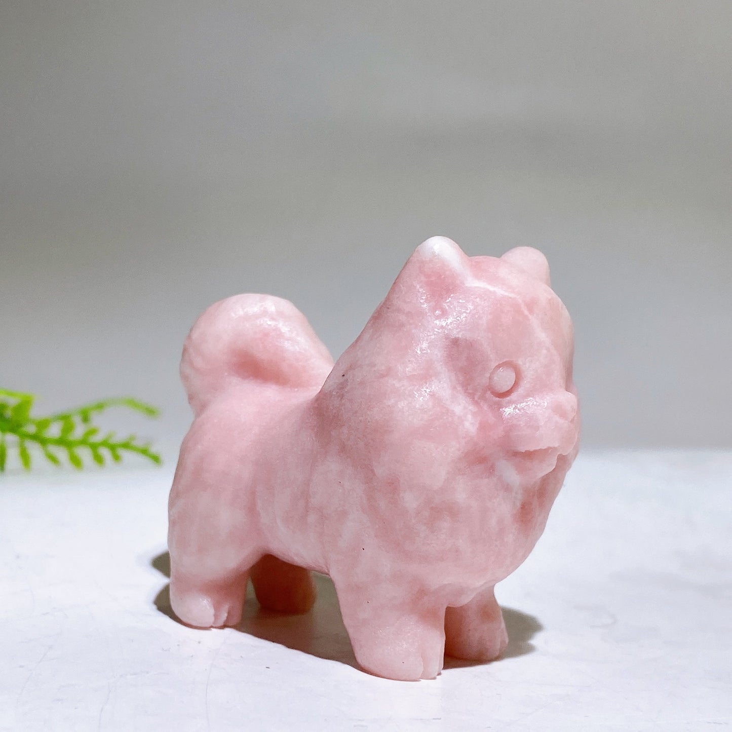 2.2" Naturla Crystal Pomeranian Dog Carving Wholesale