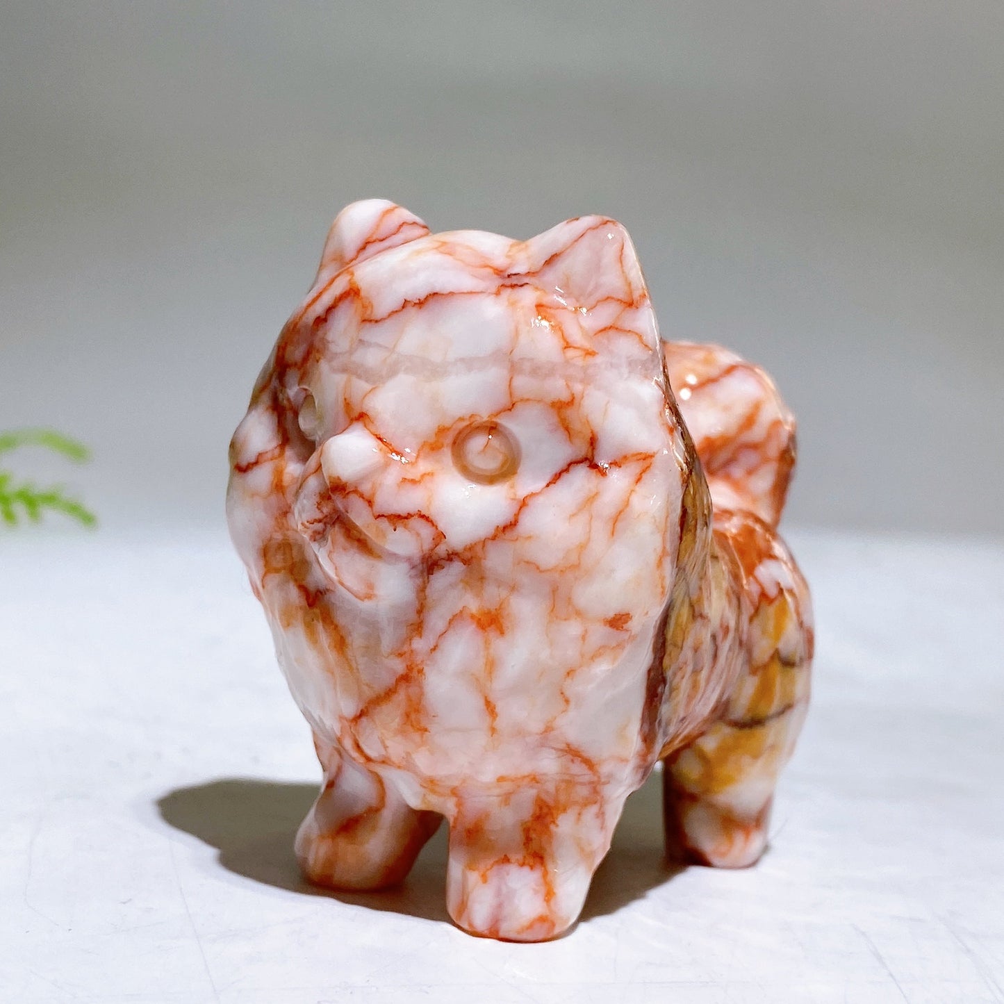 2.2" Naturla Crystal Pomeranian Dog Carving Wholesale