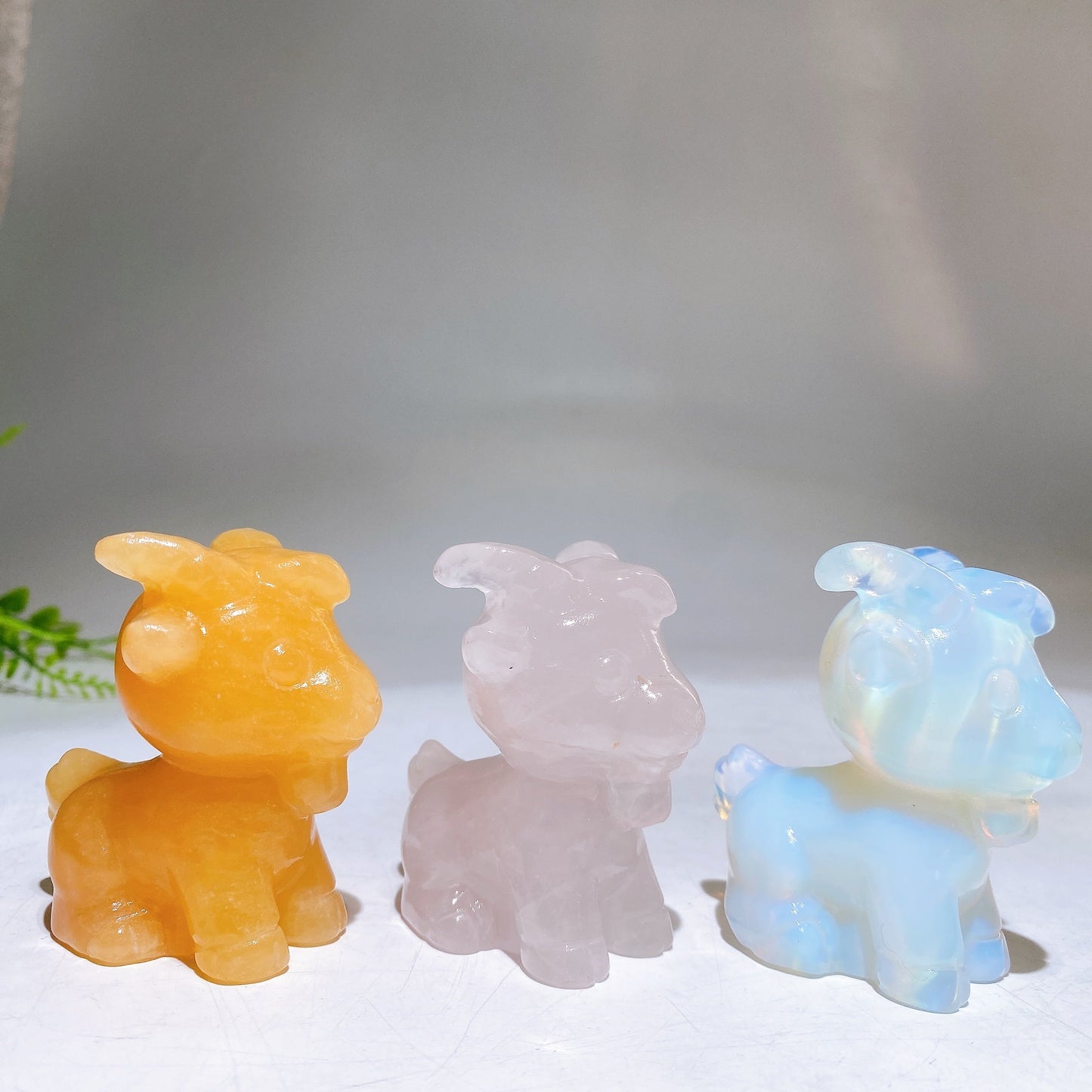 2.3" Natural Crystal Goat Carving Wholesale
