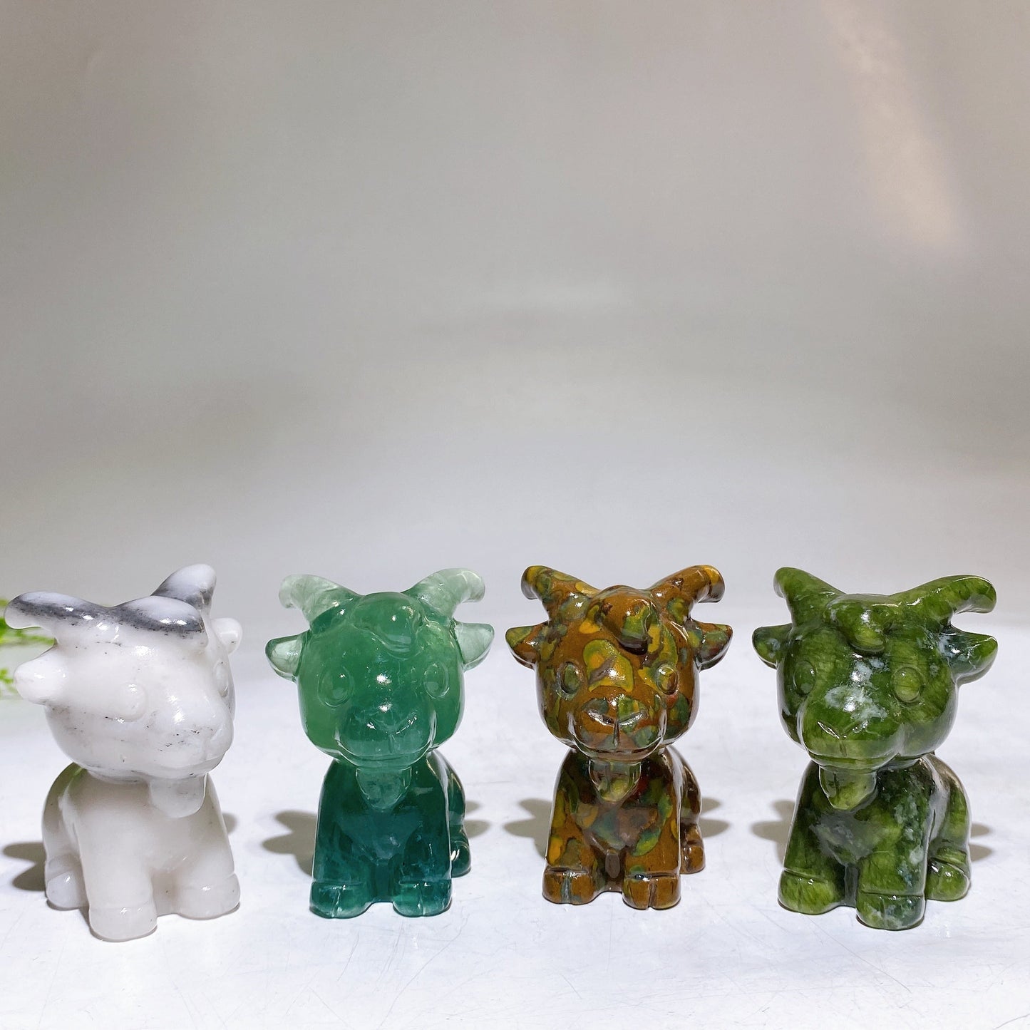 2.3" Natural Crystal Goat Carving Wholesale