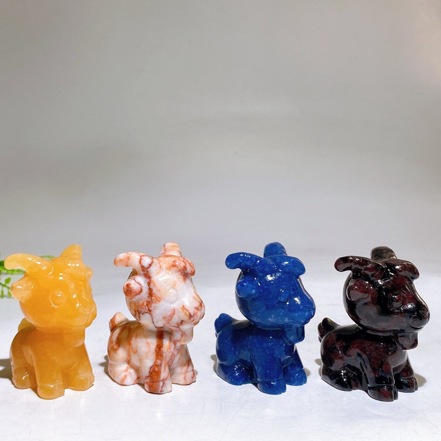 2.3" Natural Crystal Goat Carving Wholesale