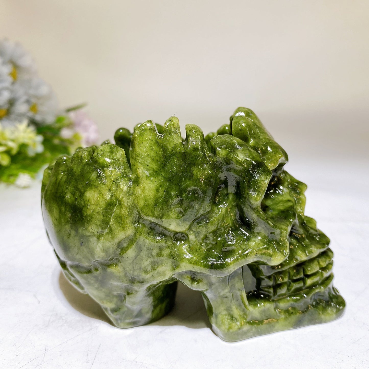 4.7" Serpentine Skull Bowl Carving Crystal Healing Bulk Wholesale