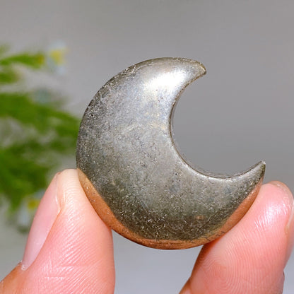 1.2" Pyrite Moon Star Carving Wholesale