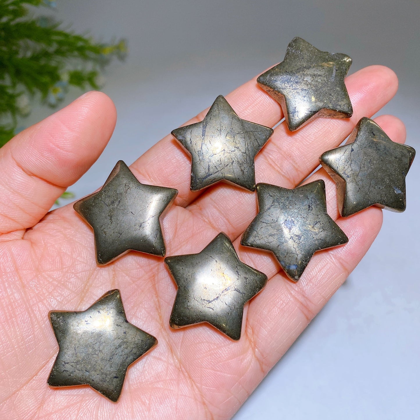 1.2" Pyrite Moon Star Carving Wholesale