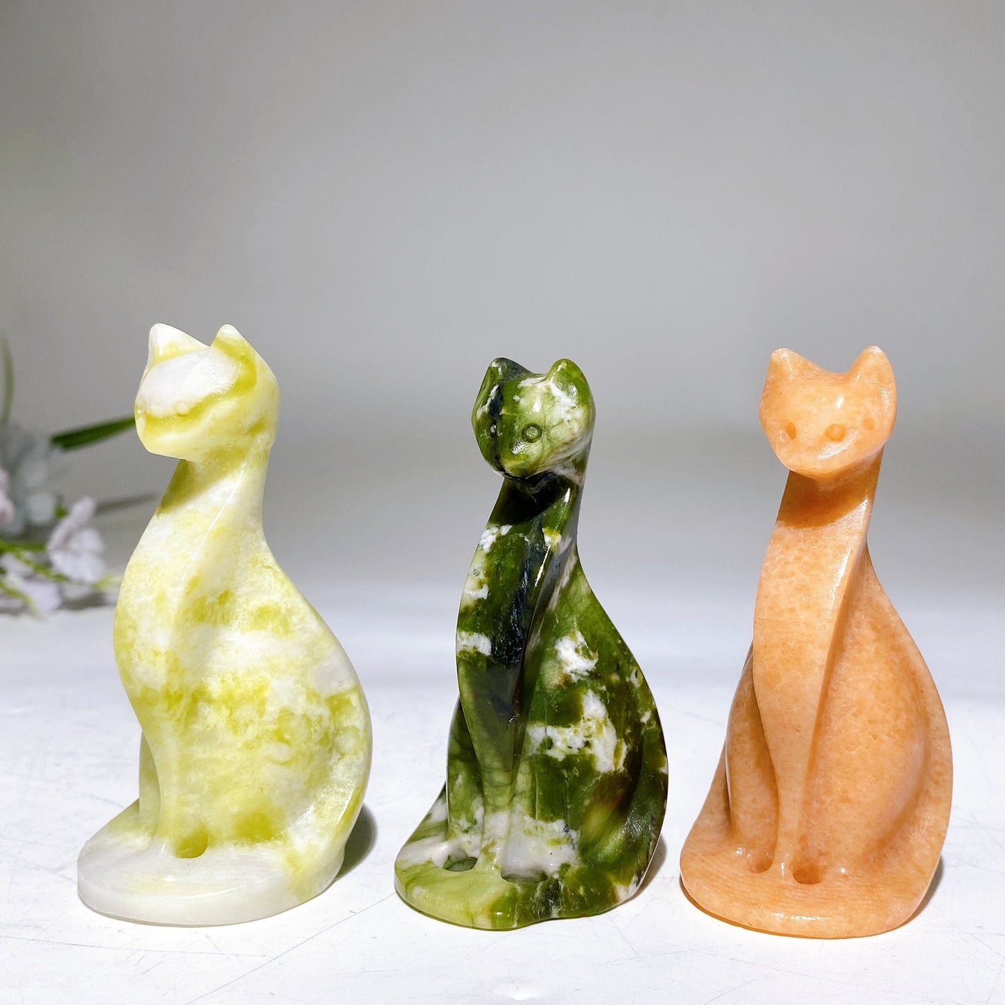 3.1" Crystal Cat Carving Crystal Healing Bulk Wholesale