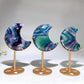 Rainbow Fluorite Moon Carving with Stand Wholesale