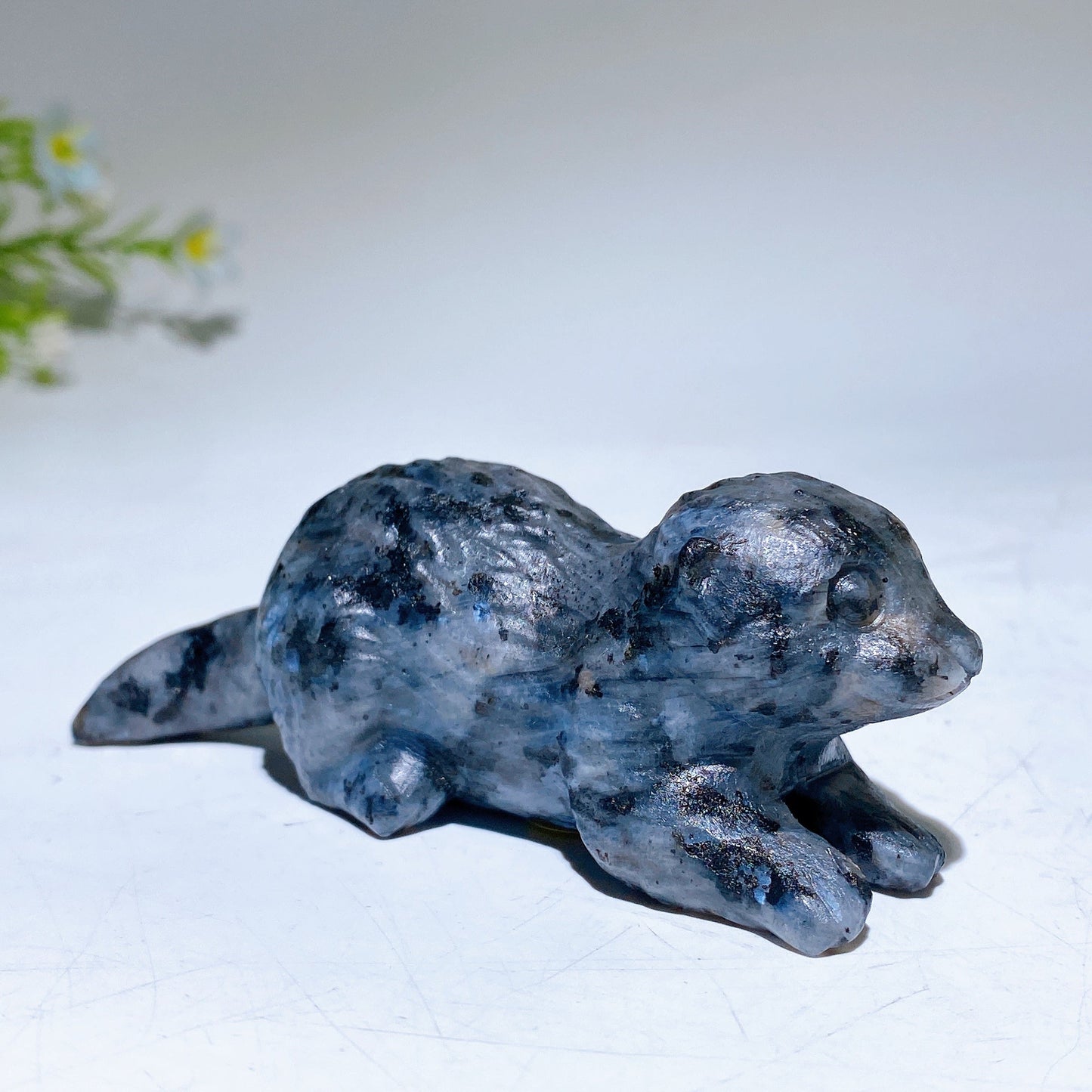 3.5" Natural Gemstone Crystal Beaver Carving  For Gift & Display Wholesale