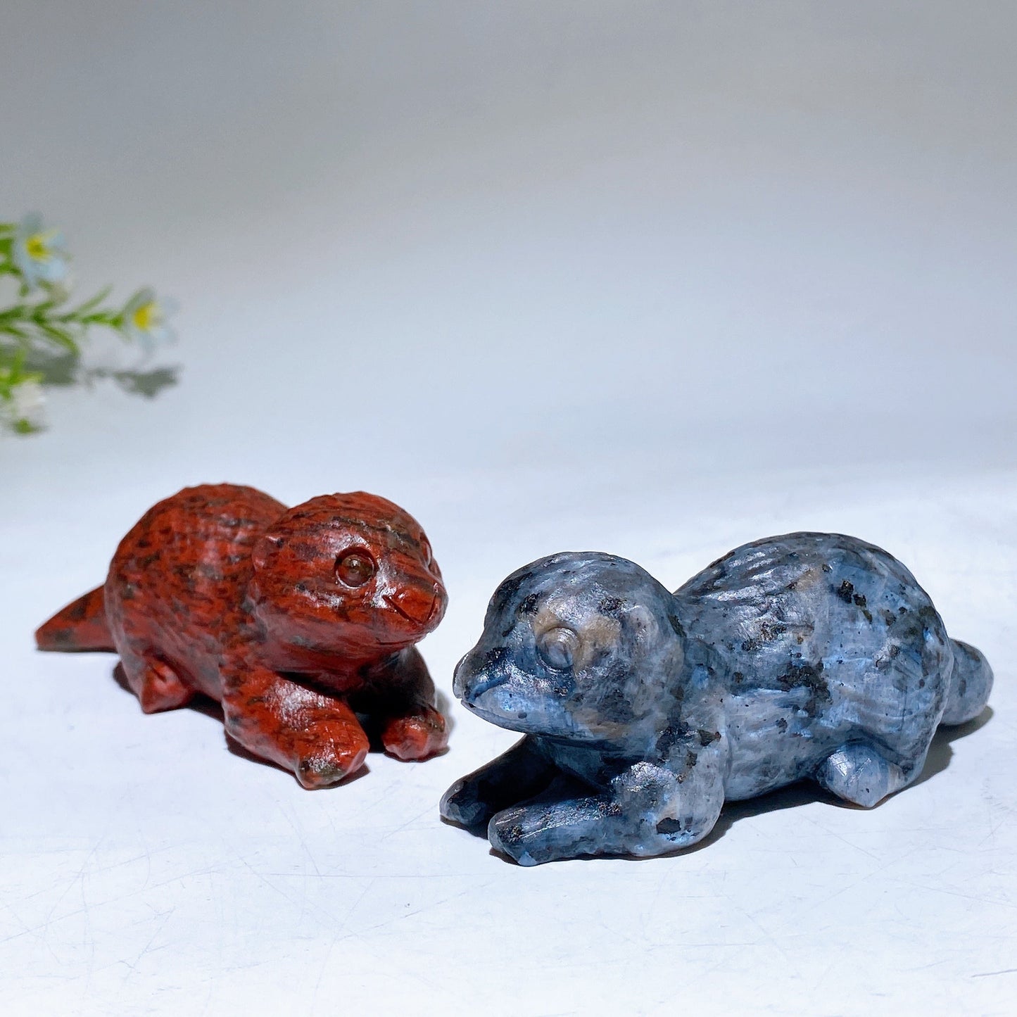 3.5" Natural Gemstone Crystal Beaver Carving  For Gift & Display Wholesale