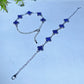 Cooper Silver Plated Lapis Four Leaf Clover Bracelet Crystal Healing Bulk Wholesale
