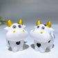 2.4" White Jade Cow Carving For Decoration Wholesale