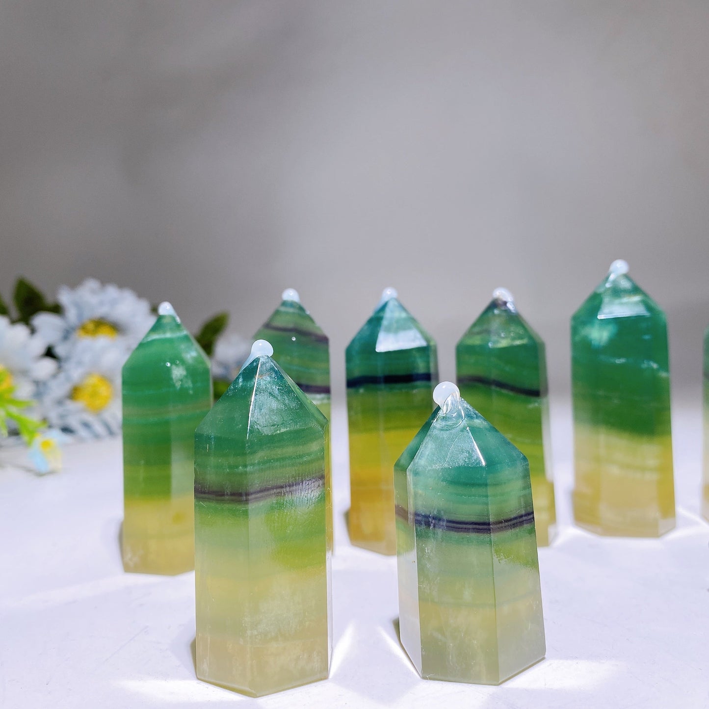 1.6"-3.0" Lemon Fluorite Point Crystal Healing Bulk Wholesale
