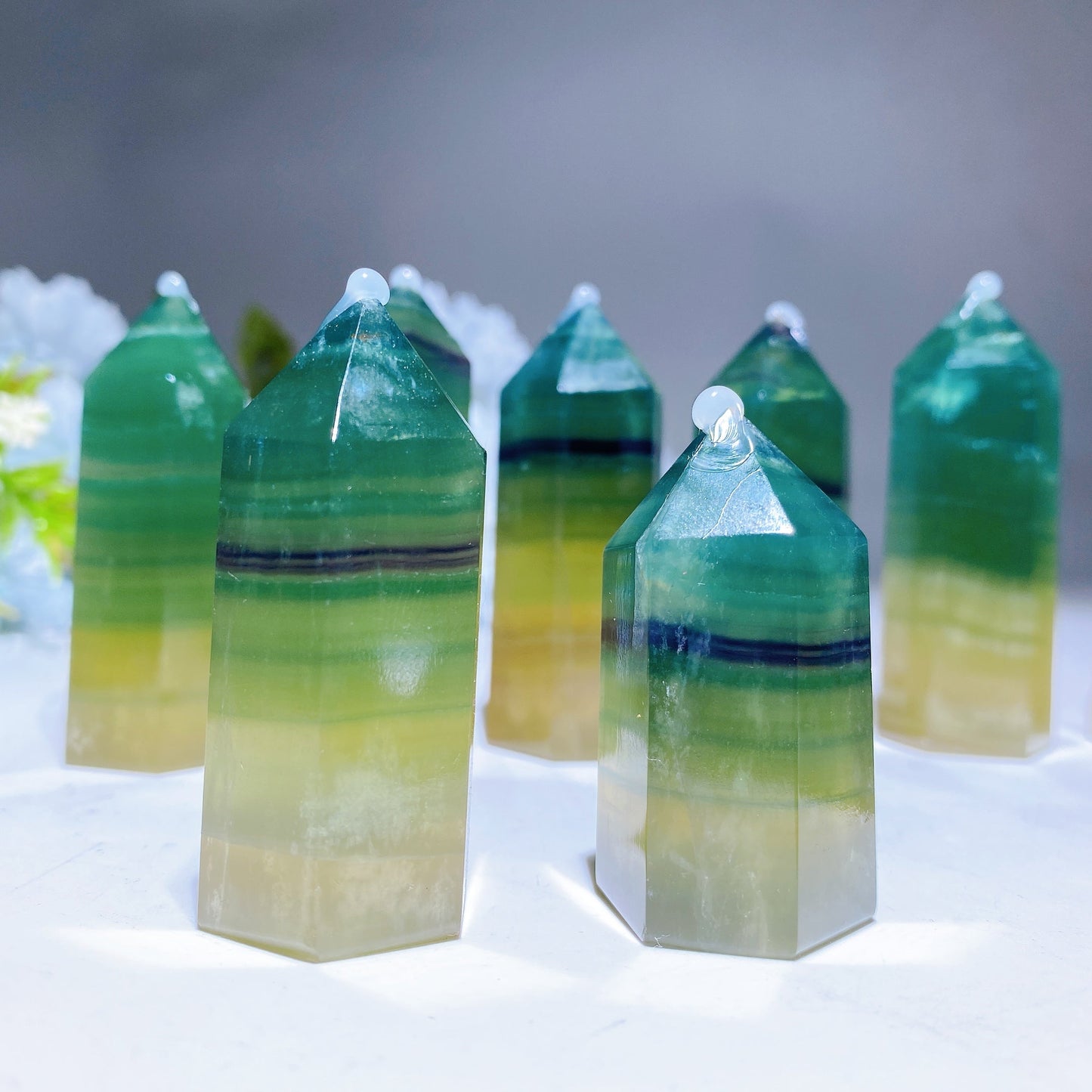 1.6"-3.0" Lemon Fluorite Point Crystal Healing Bulk Wholesale