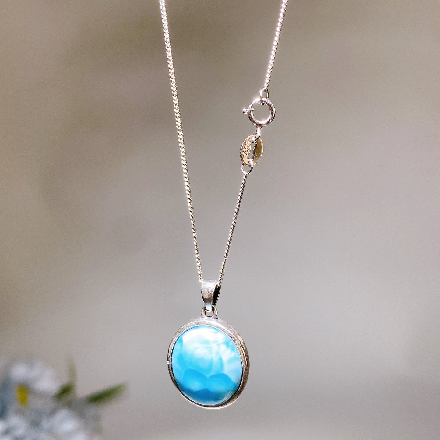 925 Silver Larimar Earrings Necklace Crystal Healing Bulk Wholesale