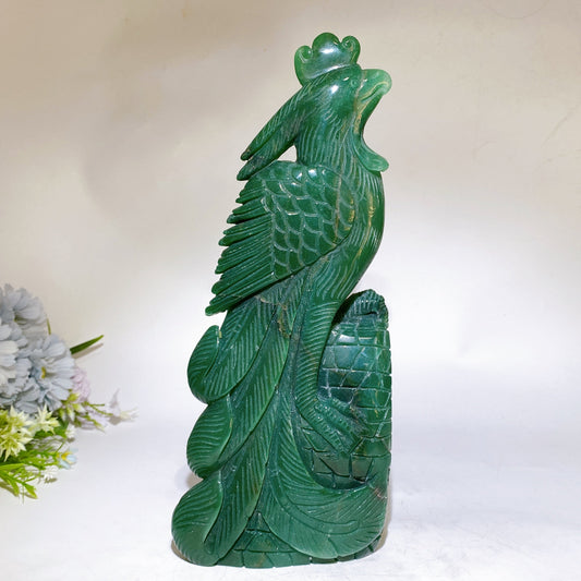 30cm Large Unique Green Aventurine Parrot Carving Crystal Healing Bulk Wholesale