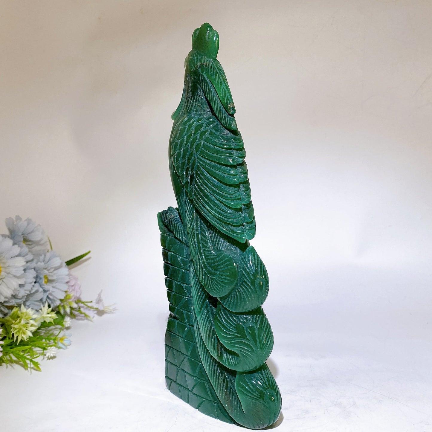 30cm Large Unique Green Aventurine Parrot Carving Crystal Healing Bulk Wholesale