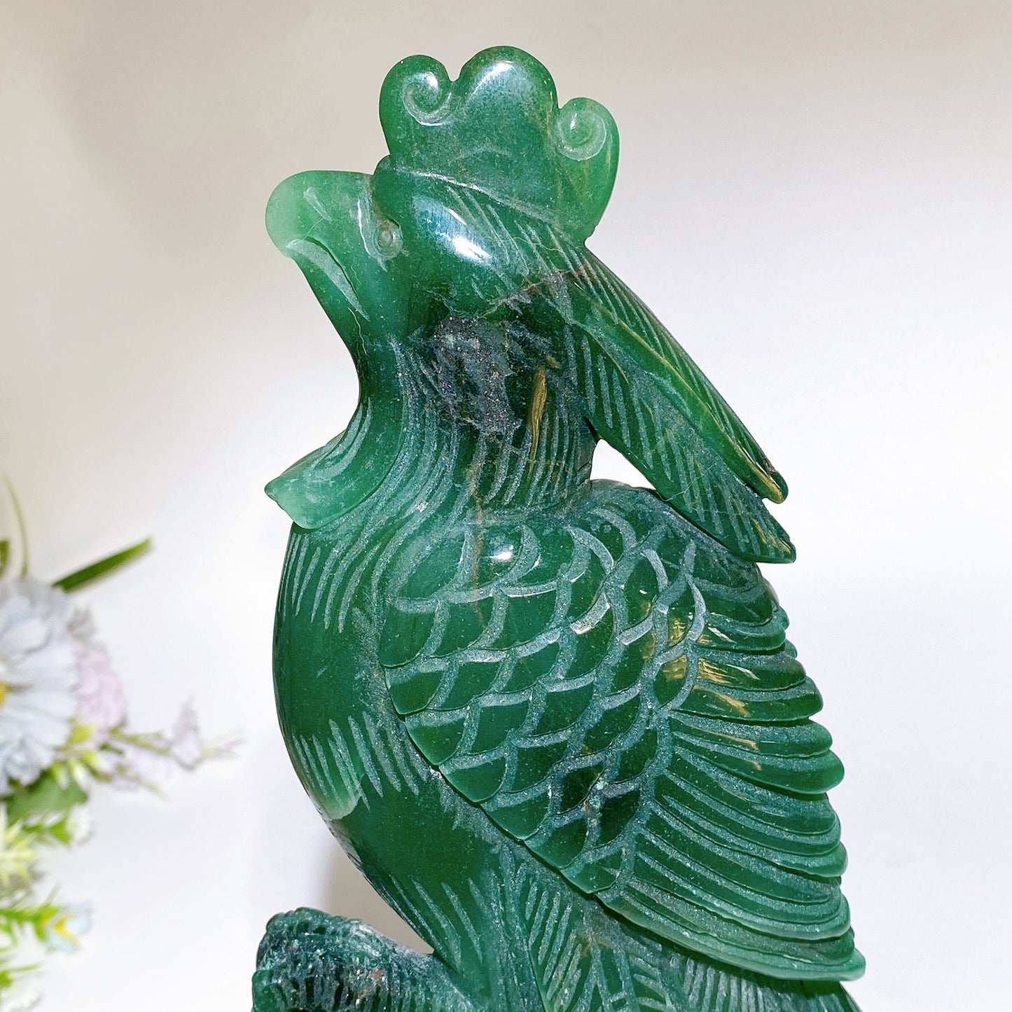 30cm Large Unique Green Aventurine Parrot Carving Crystal Healing Bulk Wholesale