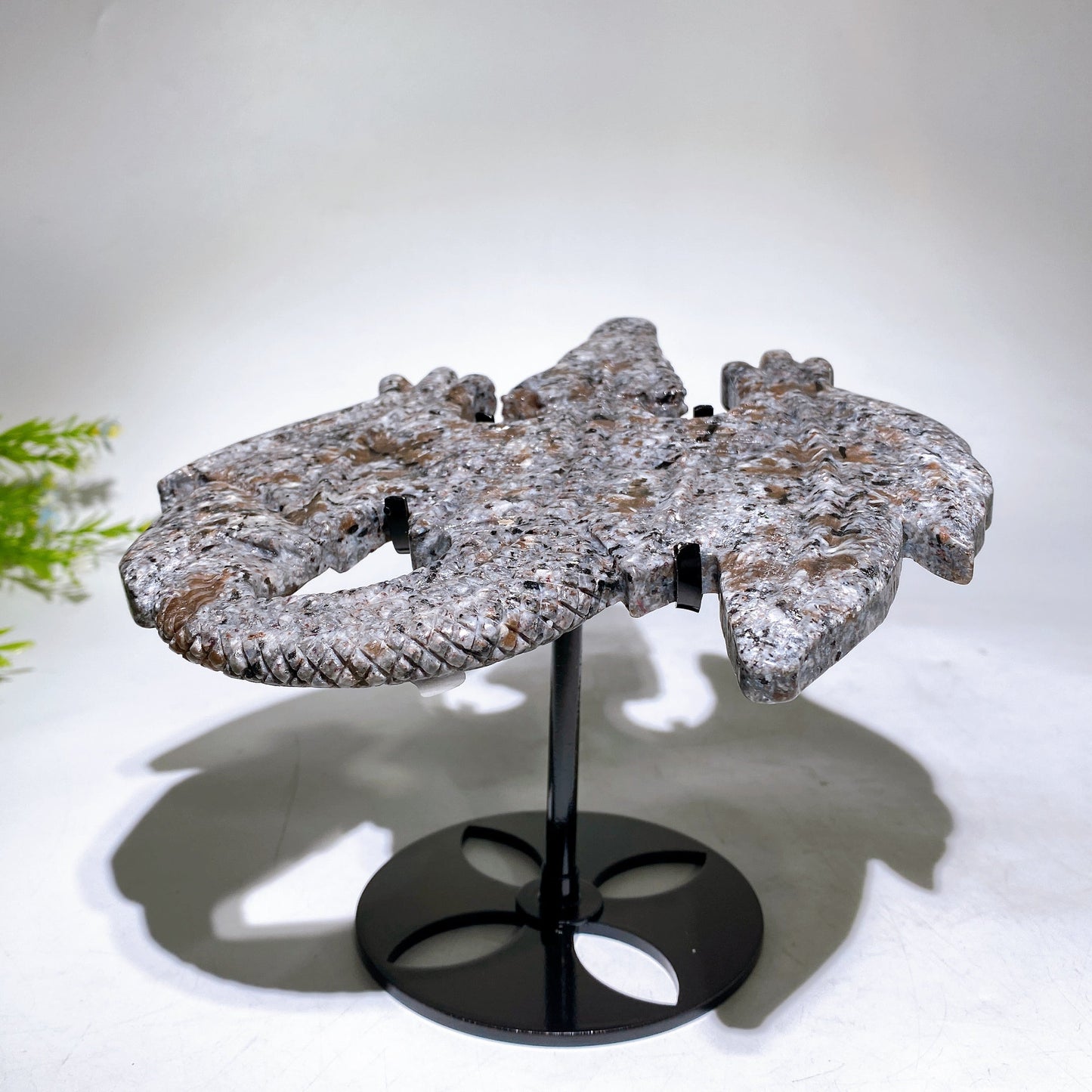 19cm Natural Agate Yooperlite Dragon Carving with Stand Wholesale