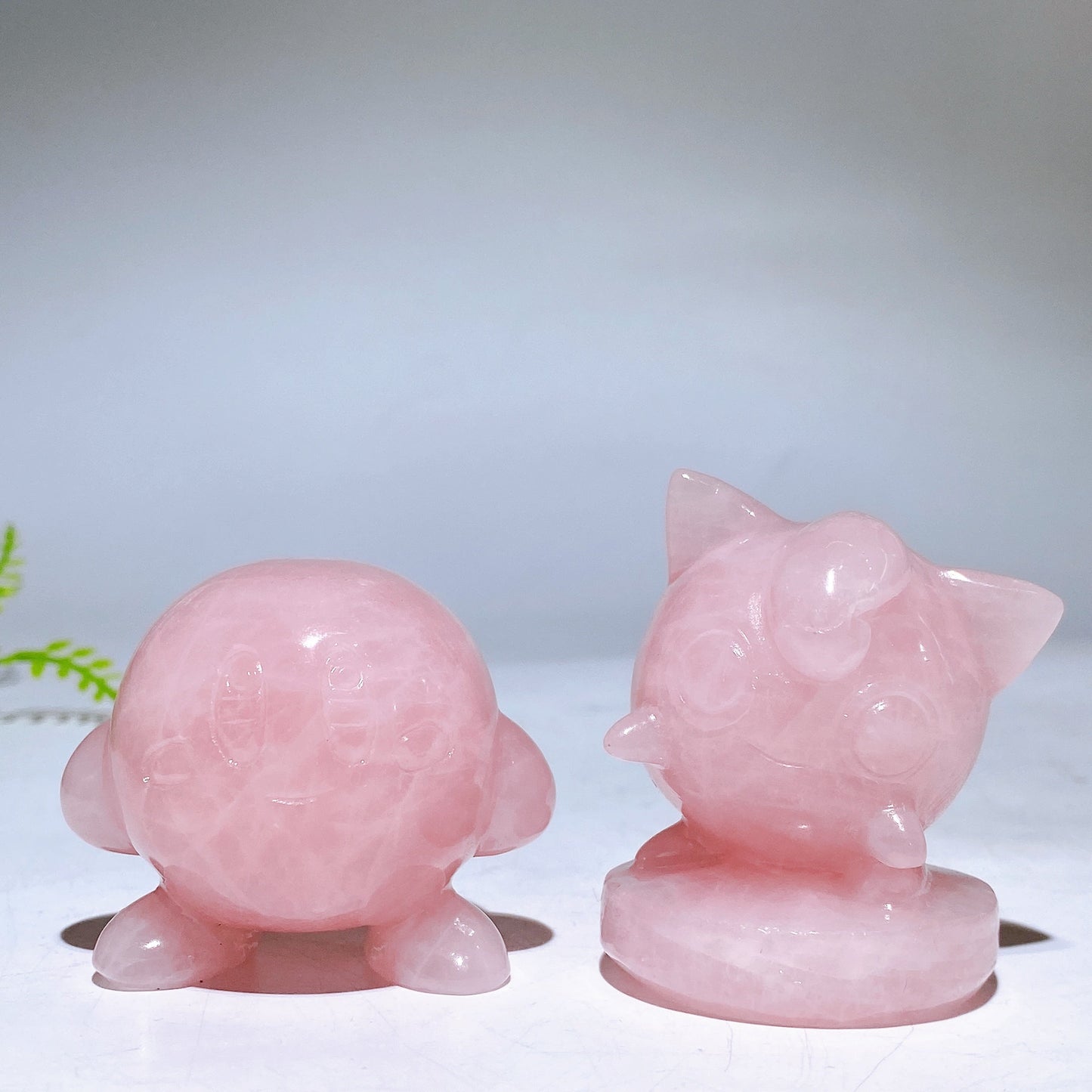 1.7"-1.9" Rose Quartz Kirby Jigglypuff Carving Wholesale
