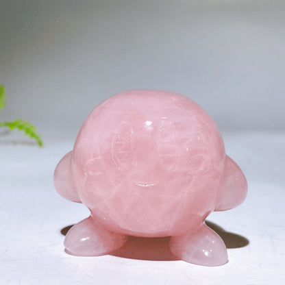 1.7"-1.9" Rose Quartz Kirby Jigglypuff Carving Wholesale