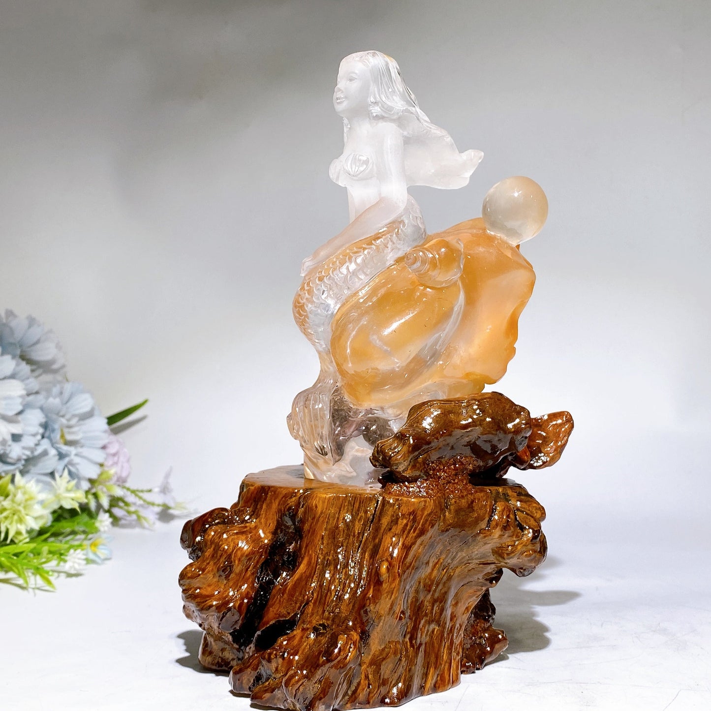 Unique Clear Quartz Mermaid Carving Crystal Healing Bulk Wholesale