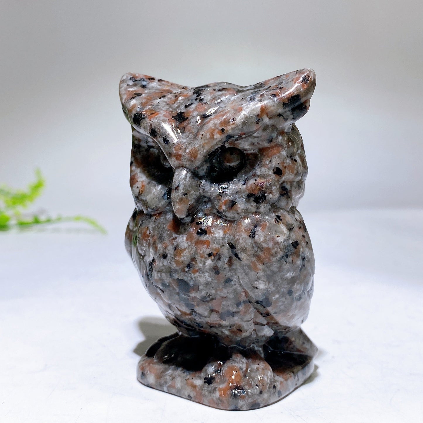 3.1" Natural Black Obsidian Yooperlite Owl Carving Wholesale