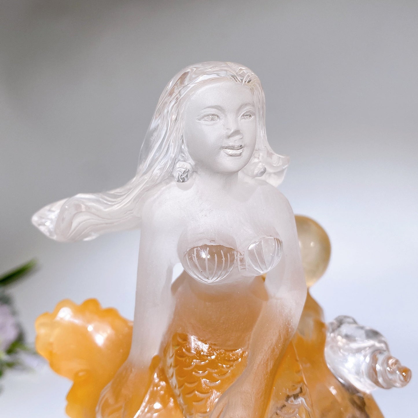 Unique Clear Quartz Mermaid Carving Crystal Healing Bulk Wholesale