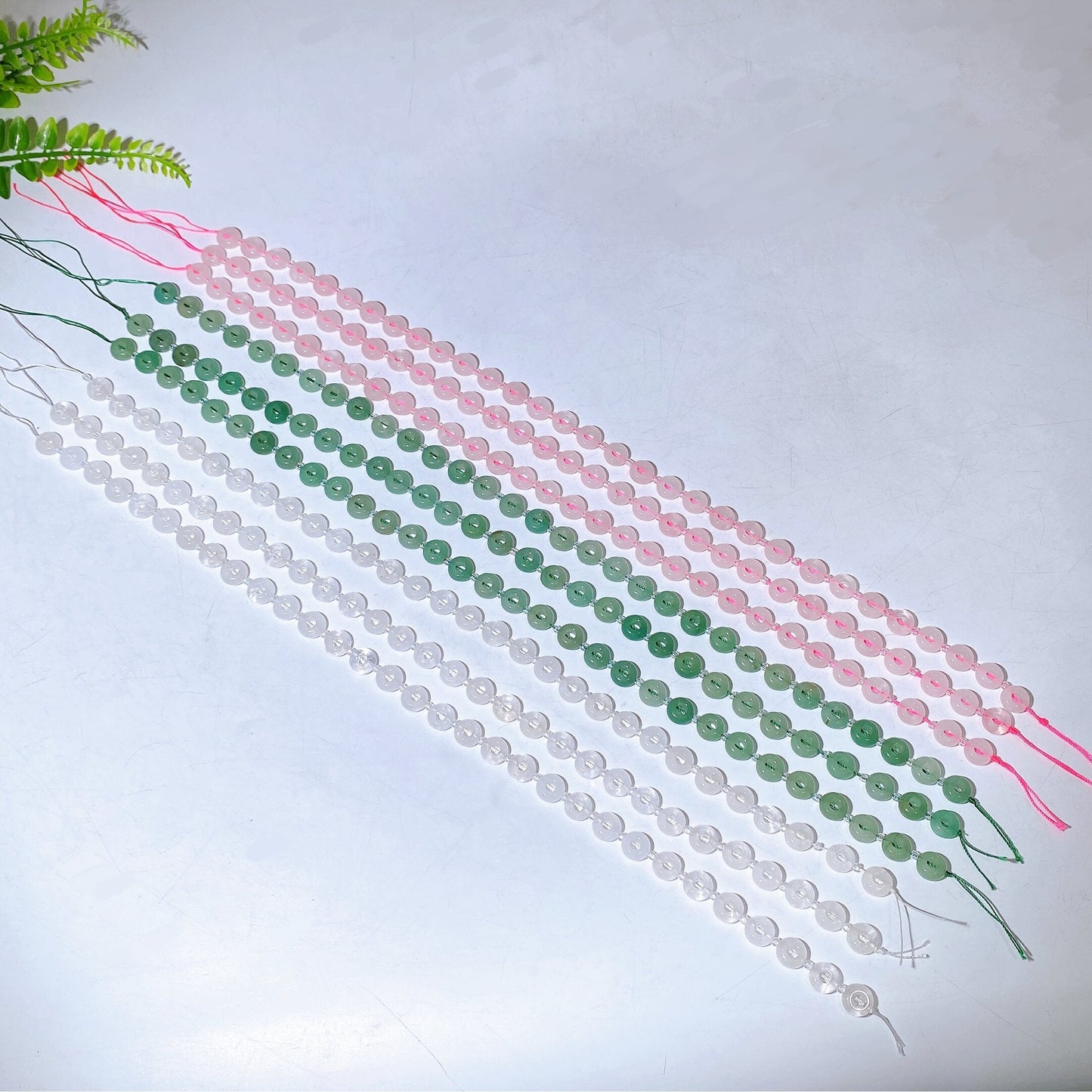 38cm Natural Crystal Drilled Donut Shape String Wholesale