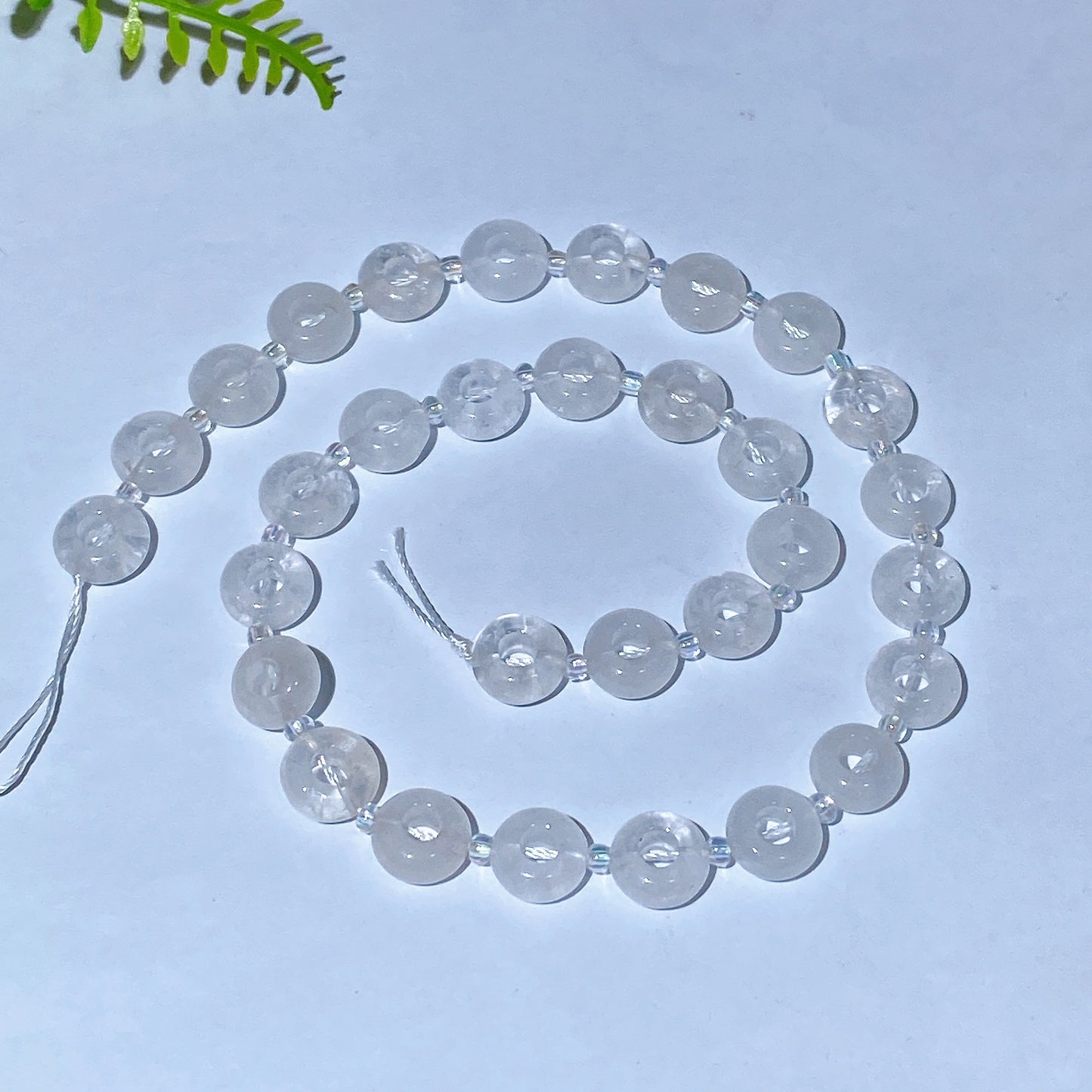 38cm Natural Crystal Drilled Donut Shape String Wholesale