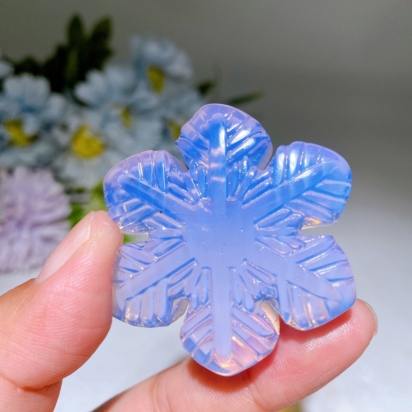 1.9" Opalite Snowflake Carving Crystal Healing Bulk Wholesale
