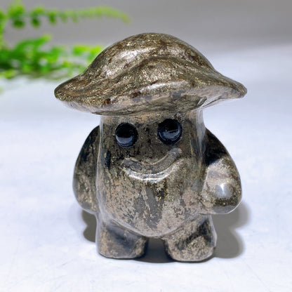 1.9" Mixed Crystal Mushroom Kid Carving Wholesale