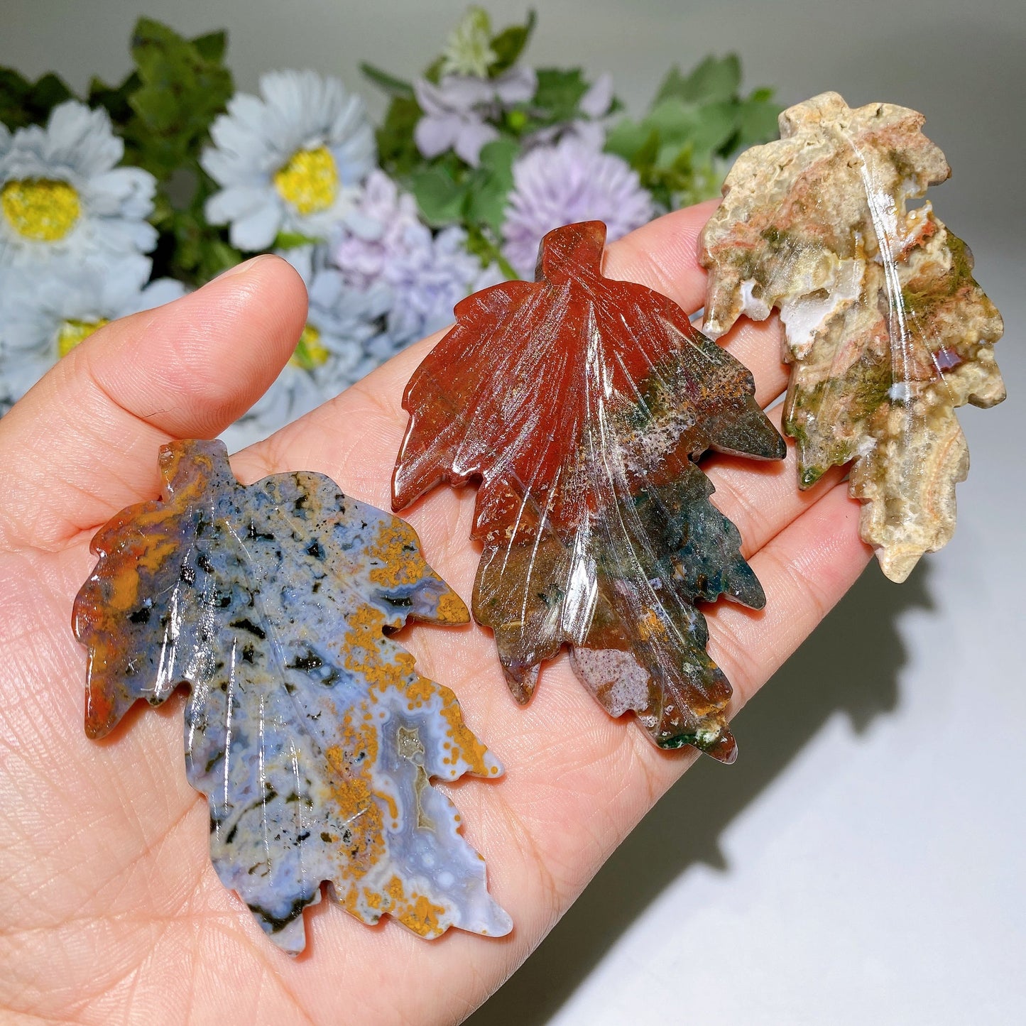3.2" Crystal Leaf Carving Crystal Healing Bulk Wholesale