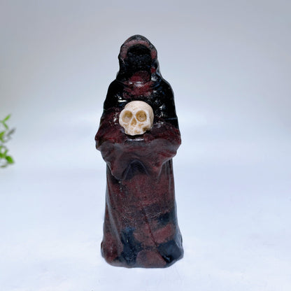 1.4" 3.6" Crystal No-Head Ghost Holding Skull Carving Crystal Healing Bulk Wholesale