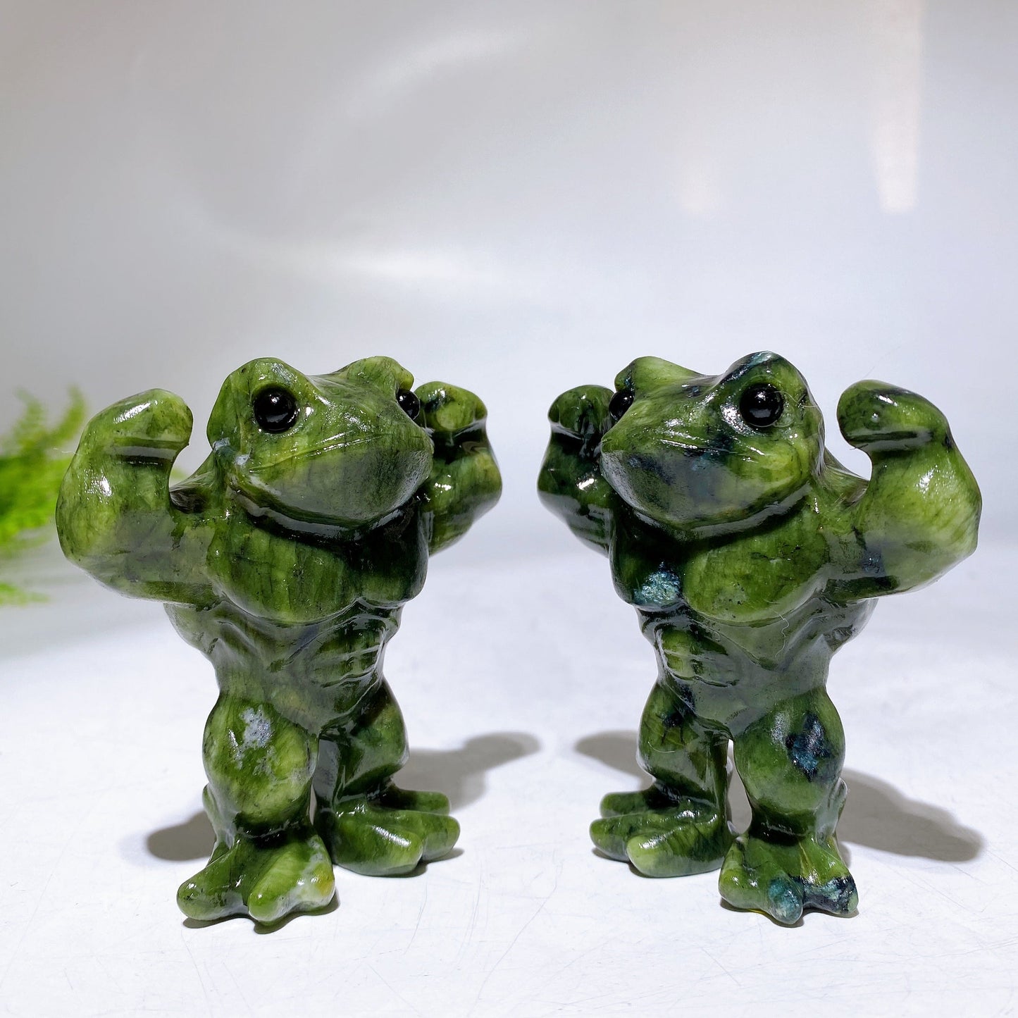 2.8" Natural Serpentine Musle Frog Carving Crystal Wholesale