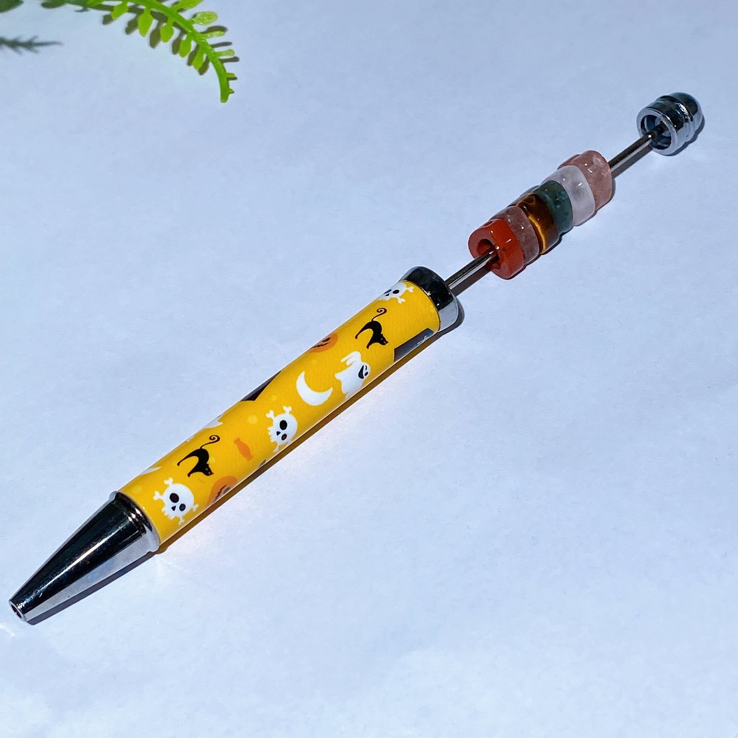 Twist Ballpoint Pen with Natural Crystal Beads for Halloween Christmas Wholesale