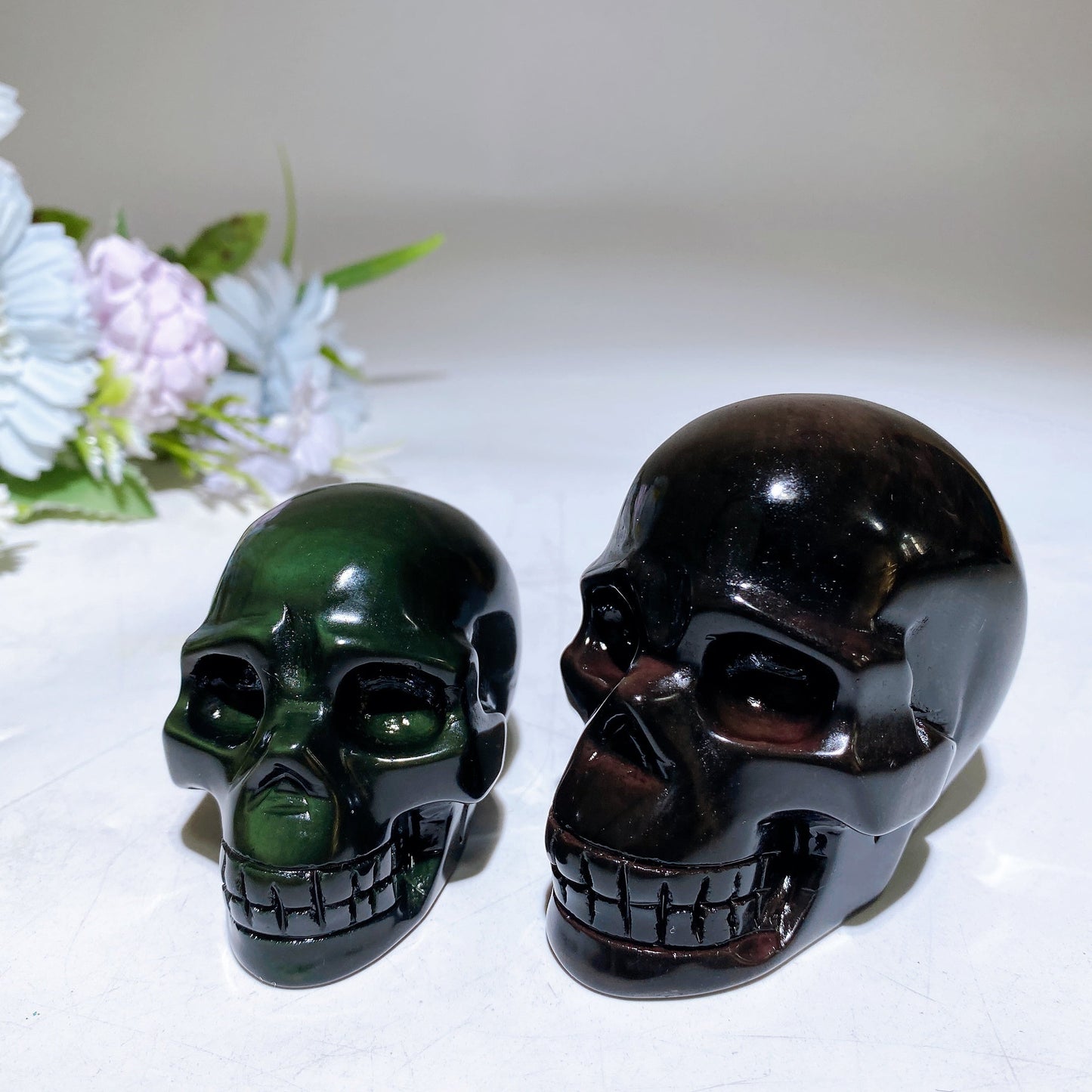 2.3"-3.0" Rainbow Obsidian Skull Carving Crystal Healing Bulk Wholesale