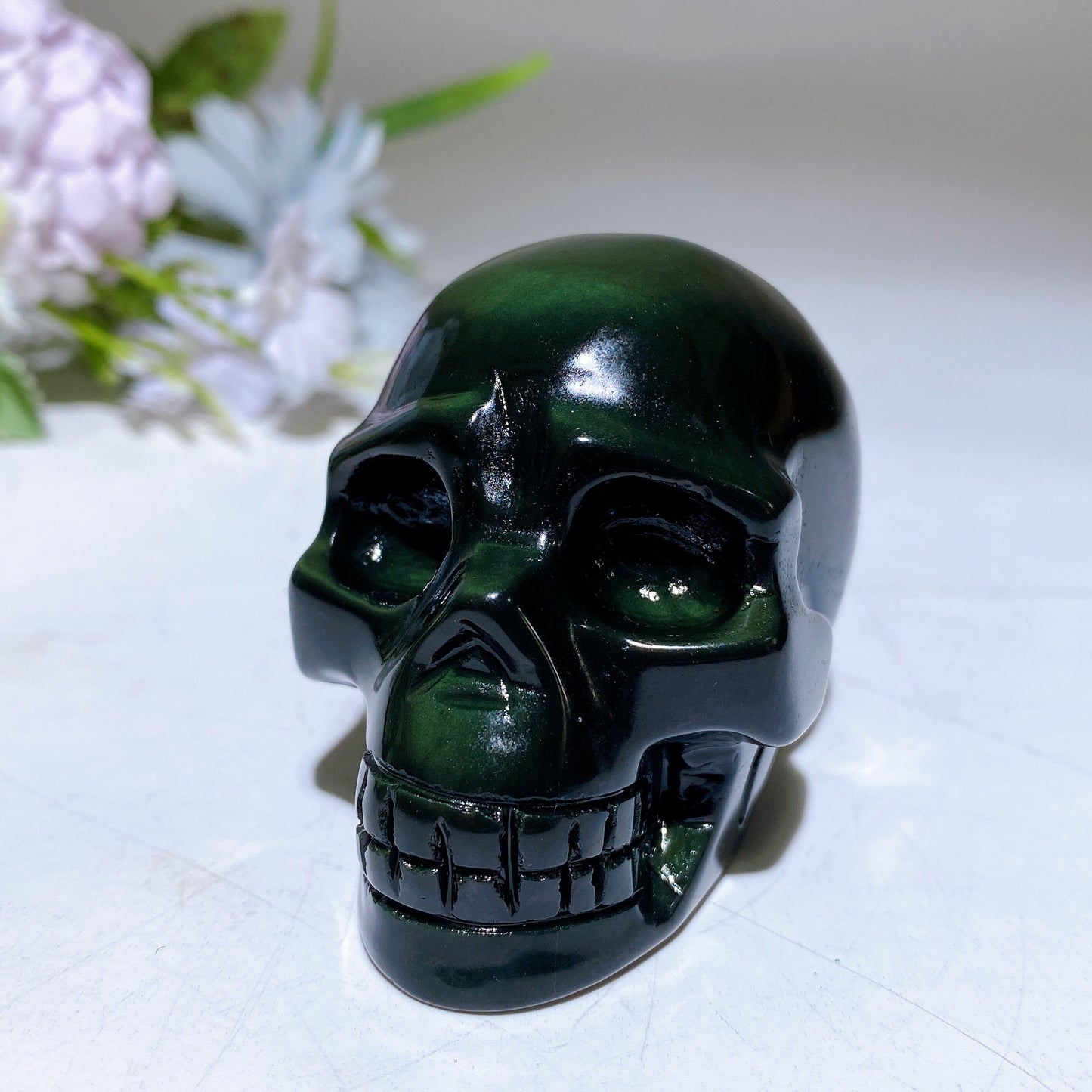 2.3"-3.0" Rainbow Obsidian Skull Carving Crystal Healing Bulk Wholesale