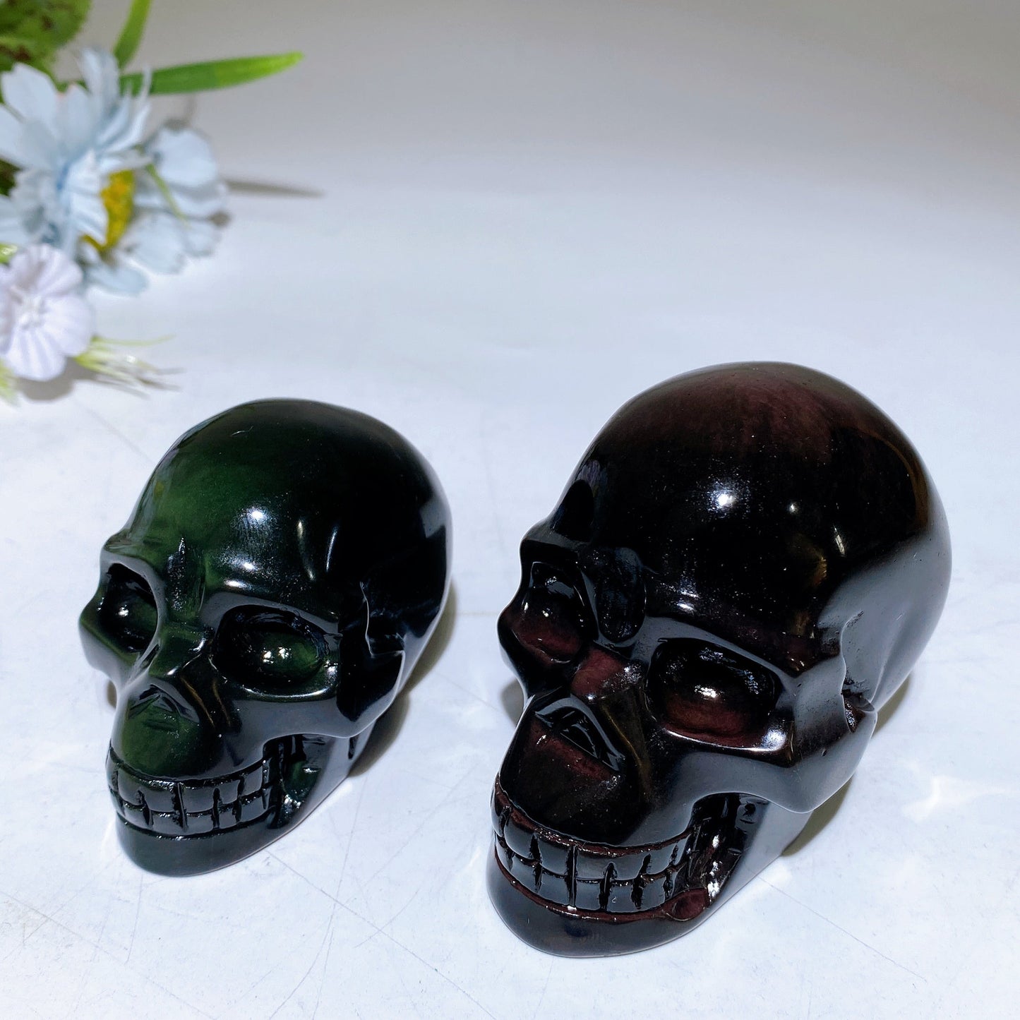 2.3"-3.0" Rainbow Obsidian Skull Carving Crystal Healing Bulk Wholesale