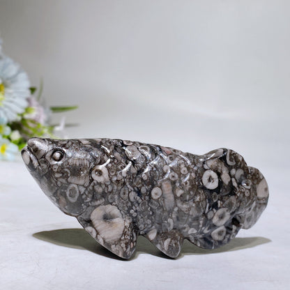 3.9" Crystal Asian Arowana Crystal Fish Carving Crystal Healing Bulk Wholesale