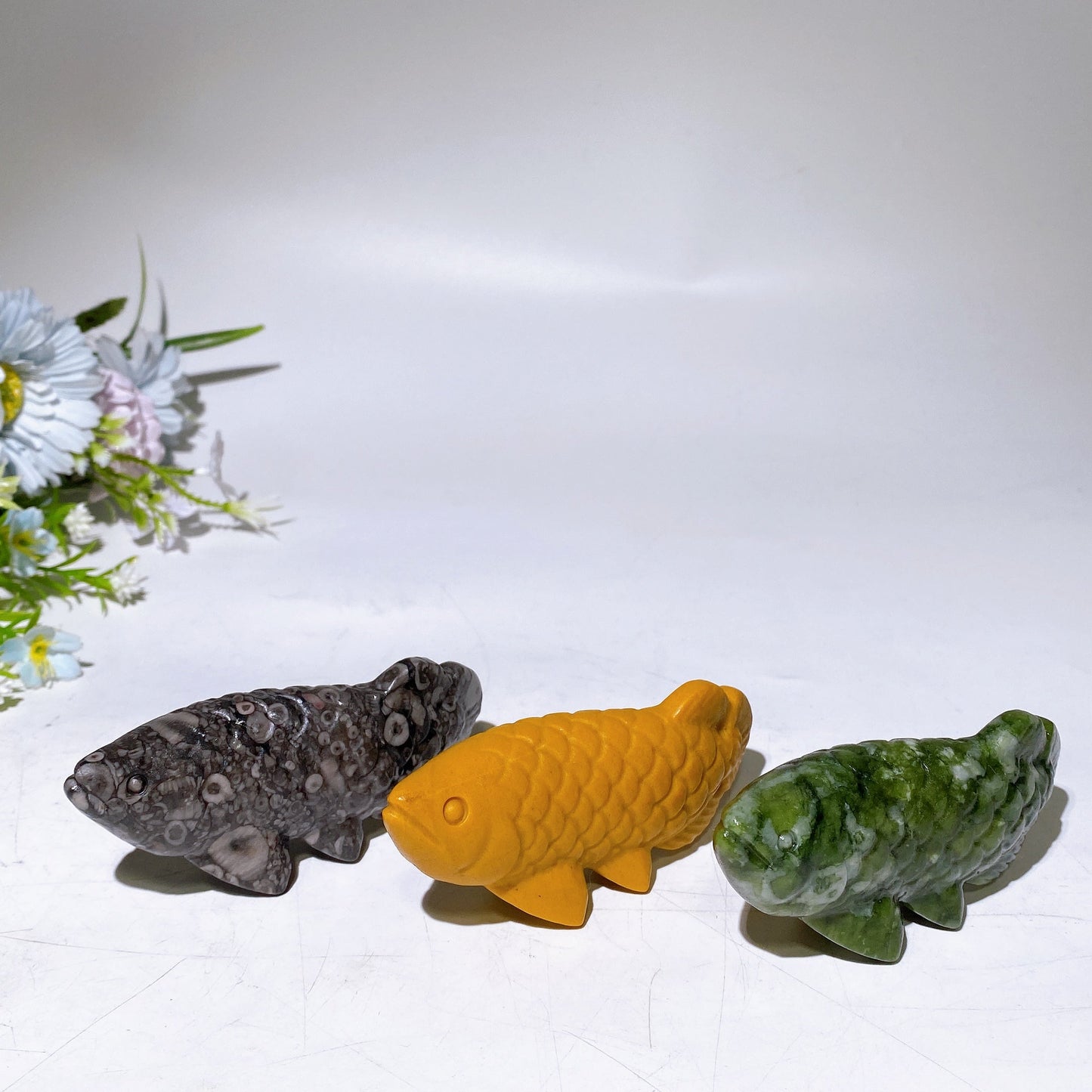 3.9" Crystal Asian Arowana Crystal Fish Carving Crystal Healing Bulk Wholesale