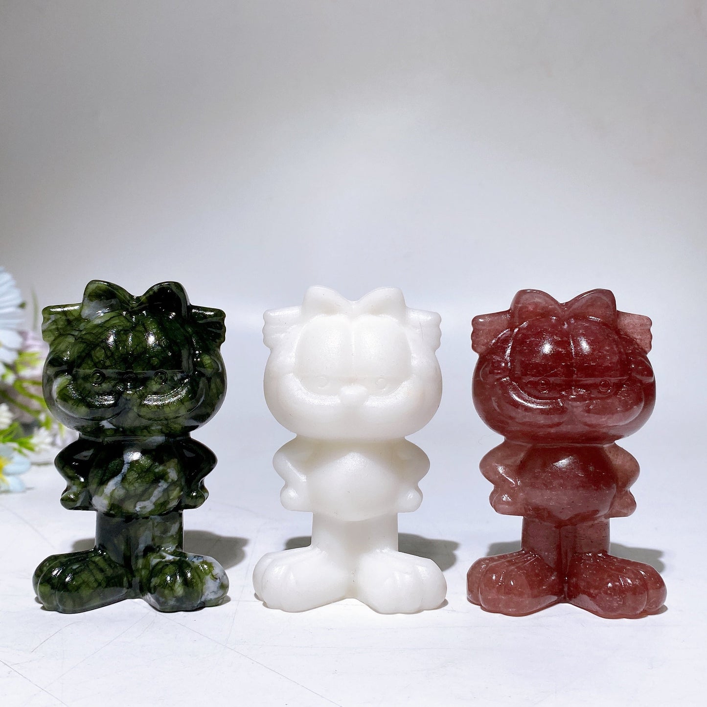 3.1" Crystal Garfield Carving Crystal Healing Bulk Wholesale