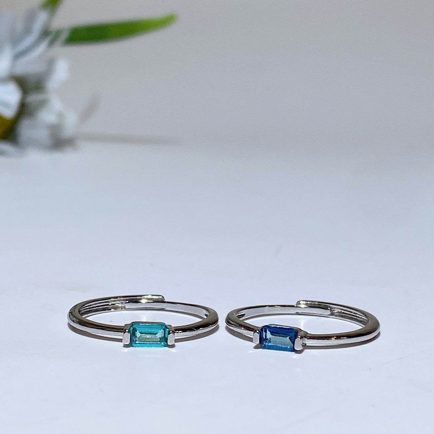 Cooper Silver Plated Blue Topaz Ring Crystal Healing Bulk Wholesale