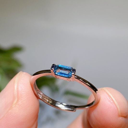 Cooper Silver Plated Blue Topaz Ring Crystal Healing Bulk Wholesale