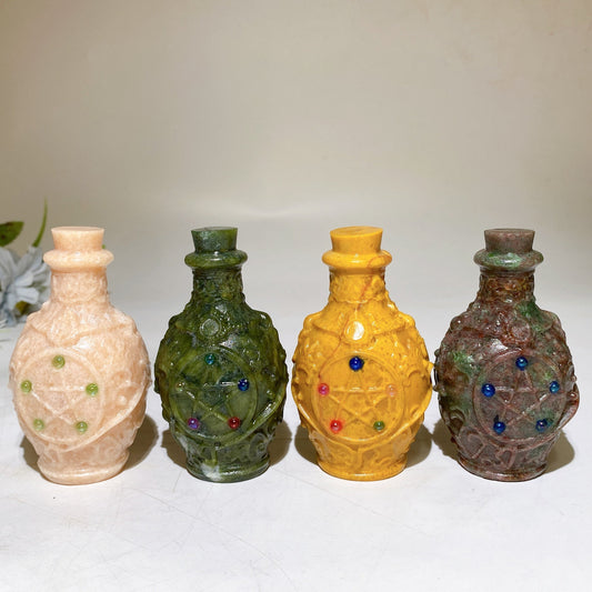 3.5" Crystal Poison Bottle Carving Crystal Healing Bulk Wholesale